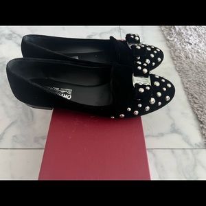 Black Salvatore ferragamo ballet shoes